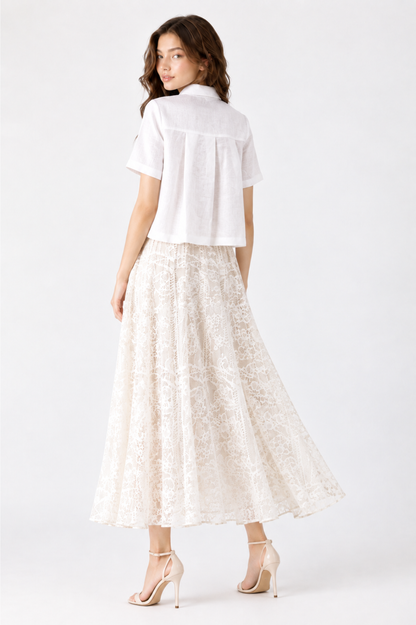 SOMERSET BAY - Jewel-Button Pleated Boxy Top