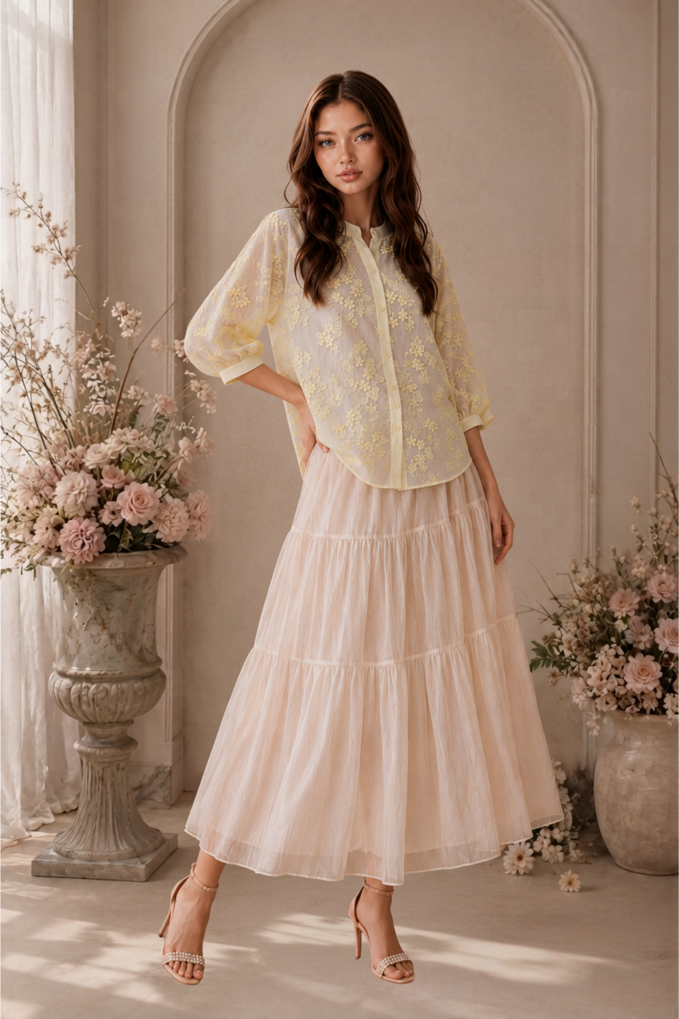 SOMERSET BAY - LONG SLEEVE EMBROIDERED BLOUSE