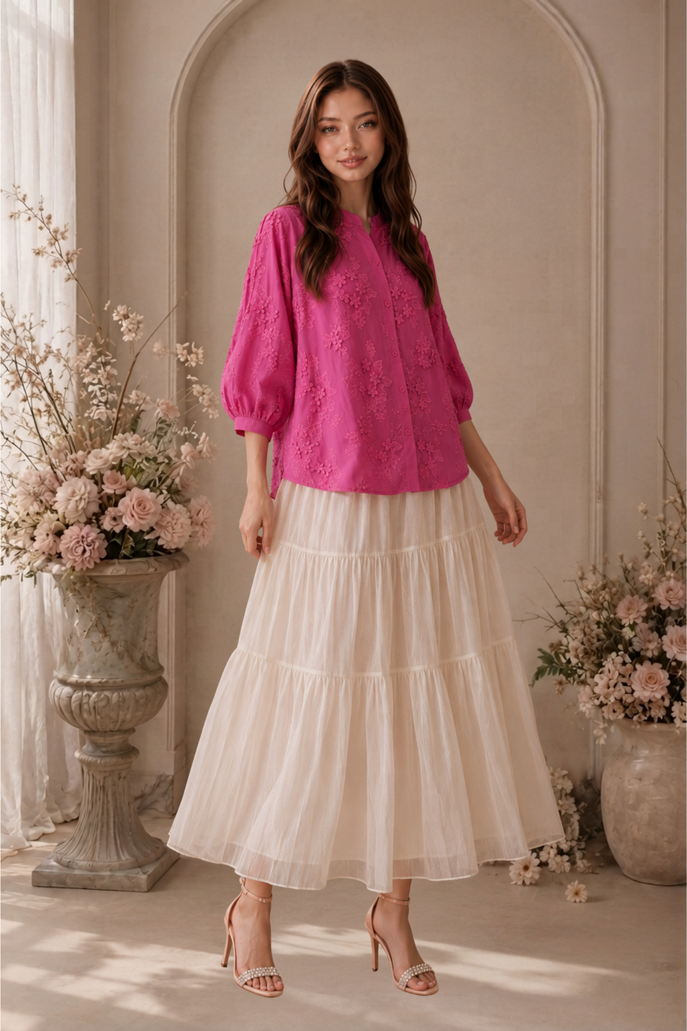 SOMERSET BAY - LONG SLEEVE EMBROIDERED BLOUSE