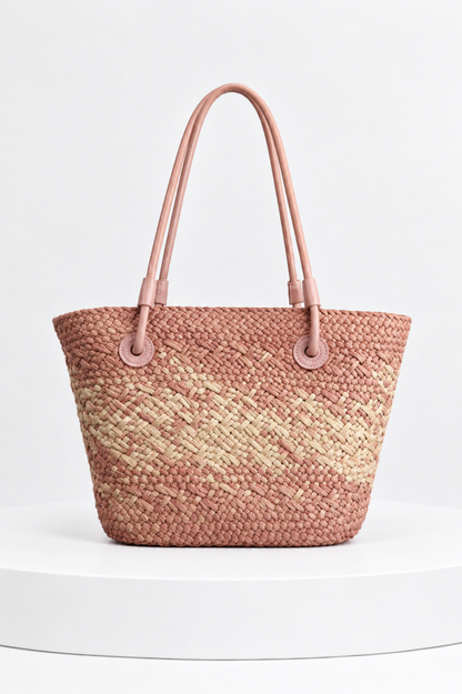 SOMERSET BAY - Terracotta Woven Straw Tote