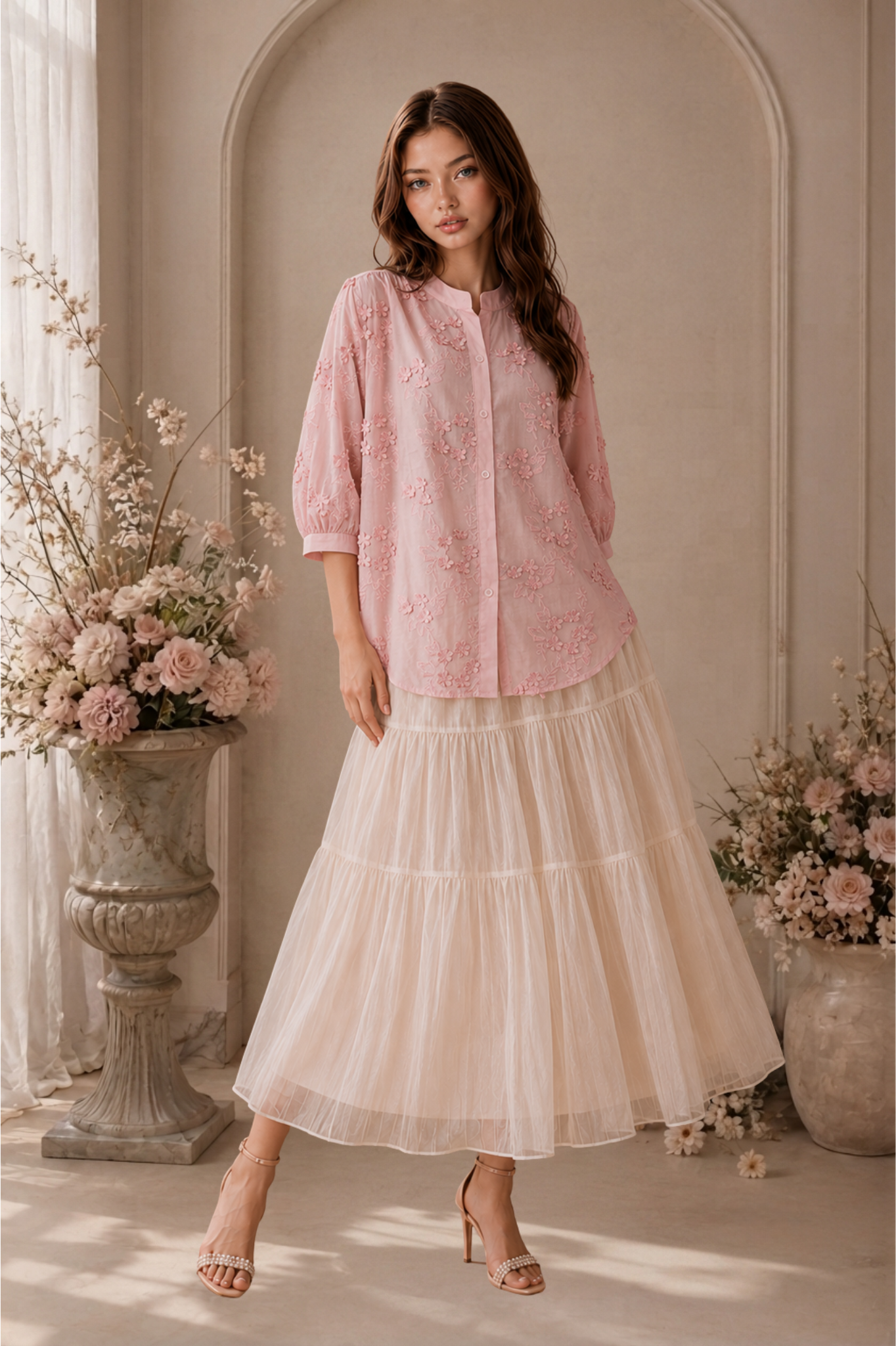 SOMERSET BAY - LONG SLEEVE EMBROIDERED BLOUSE