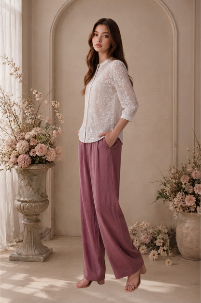 SOMERSET BAY - LONG SLEEVE EMBROIDERED BLOUSE