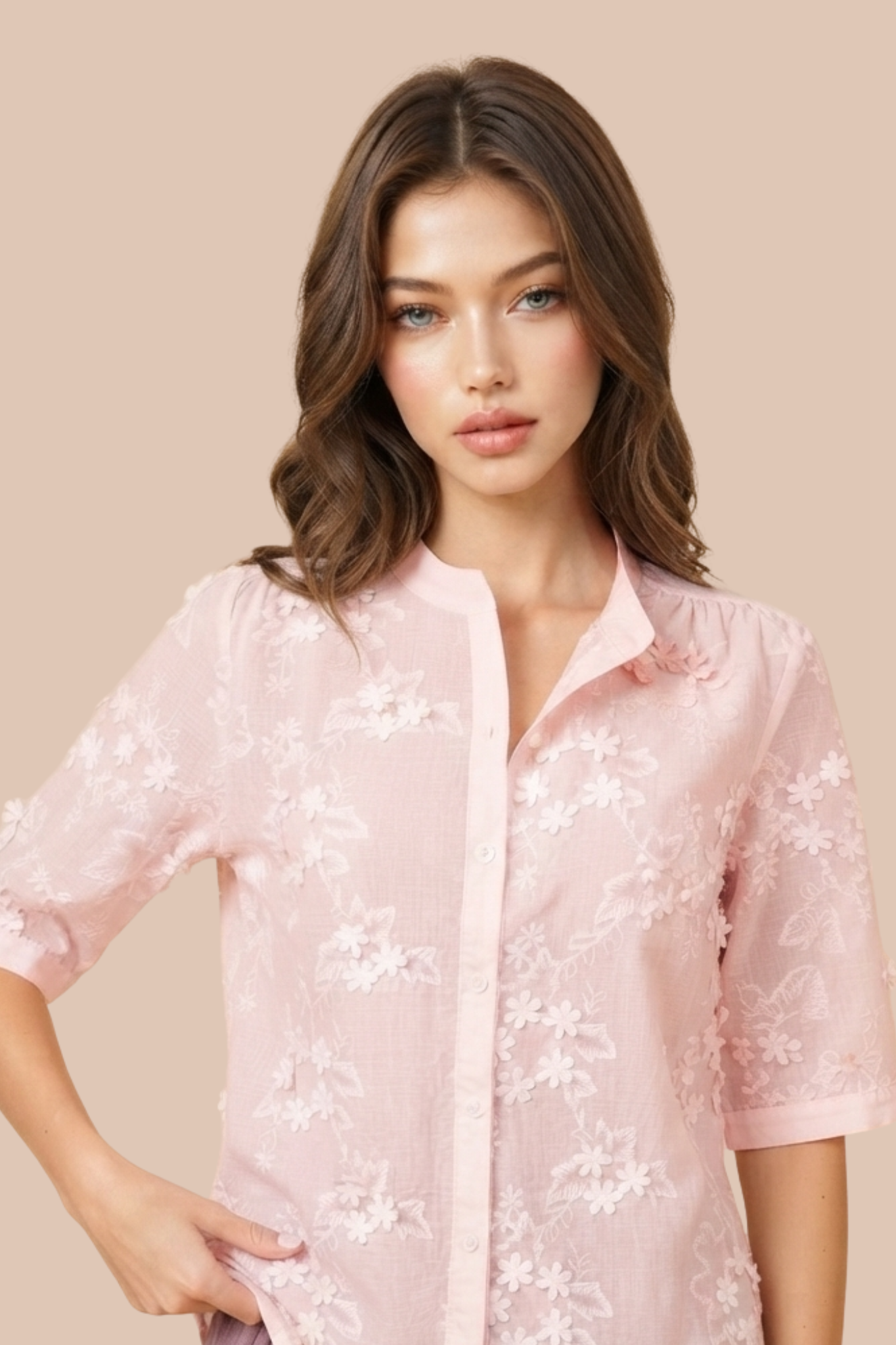 SOMERSET BAY - LONG SLEEVE EMBROIDERED BLOUSE