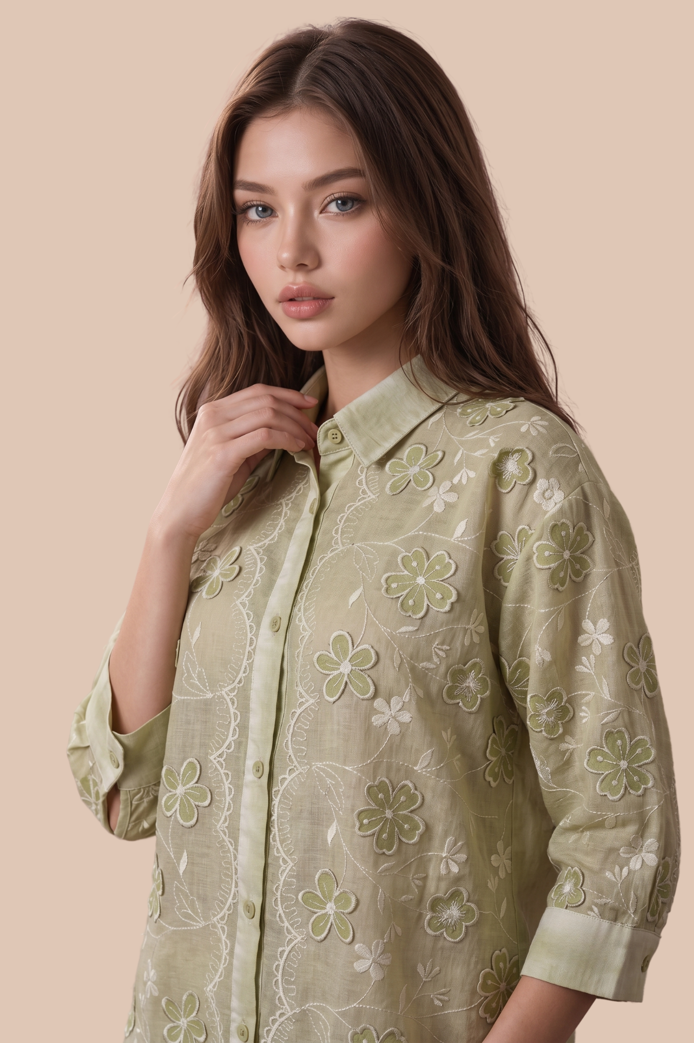 SOMERSET BAY - LONG SLEEVE EMBROIDERED BLOUSE