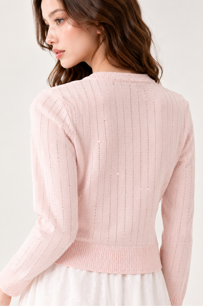 SOMERSET BAY - Pointelle Bow Cardigan