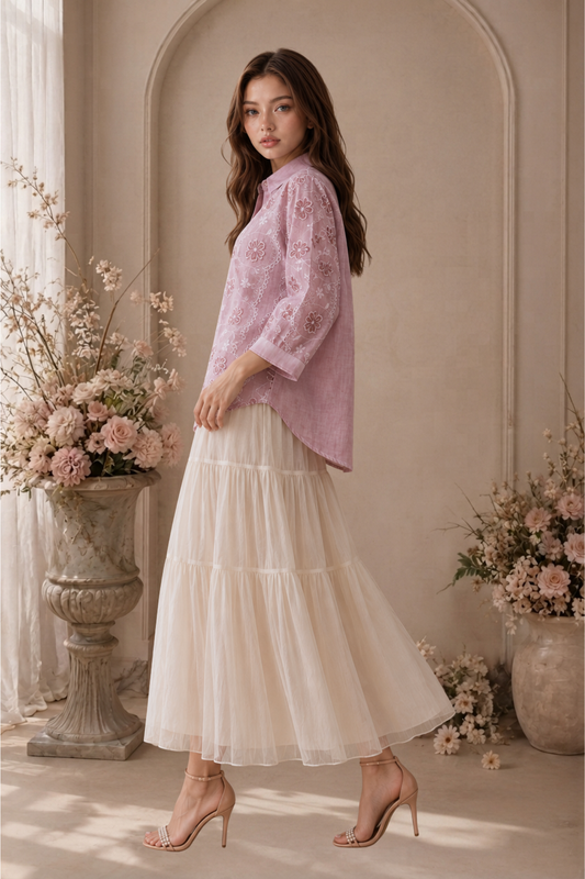 SOMERSET BAY - LONG SLEEVE EMBROIDERED BLOUSE