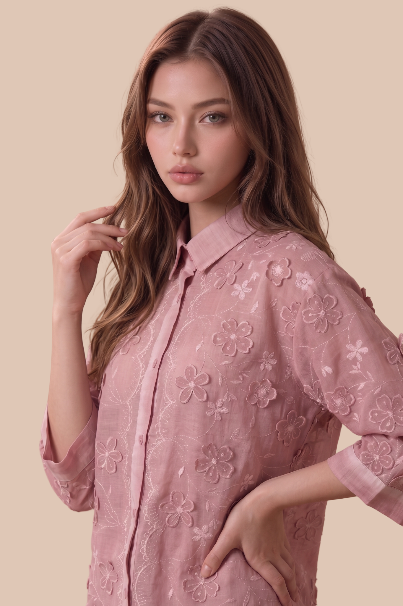 SOMERSET BAY - LONG SLEEVE EMBROIDERED BLOUSE