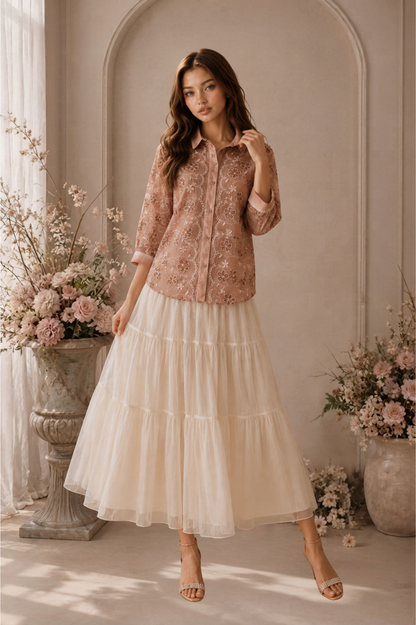 SOMERSET BAY - LONG SLEEVE EMBROIDERED BLOUSE