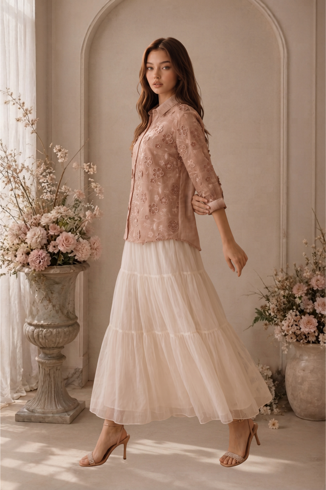 SOMERSET BAY - LONG SLEEVE EMBROIDERED BLOUSE