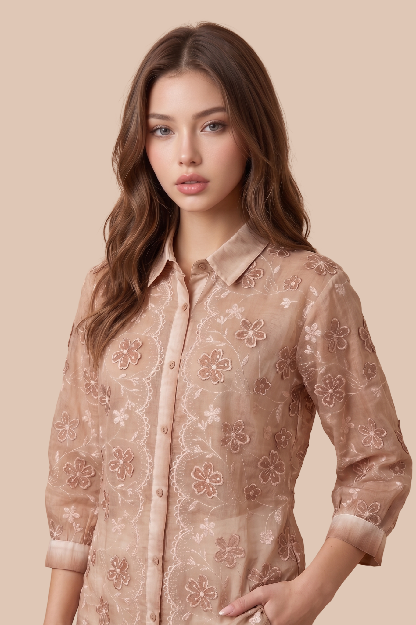 SOMERSET BAY - LONG SLEEVE EMBROIDERED BLOUSE