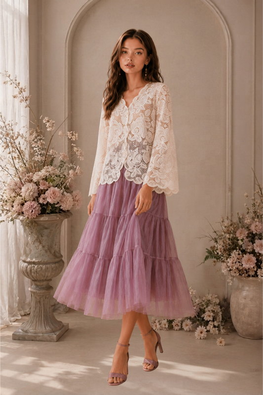 SOMERSET BAY - LONG SLEEVE LACE BLOUSE