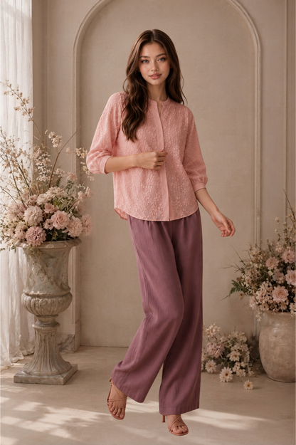 SOMERSET BAY - LONG SLEEVE EMBROIDERED BLOUSE