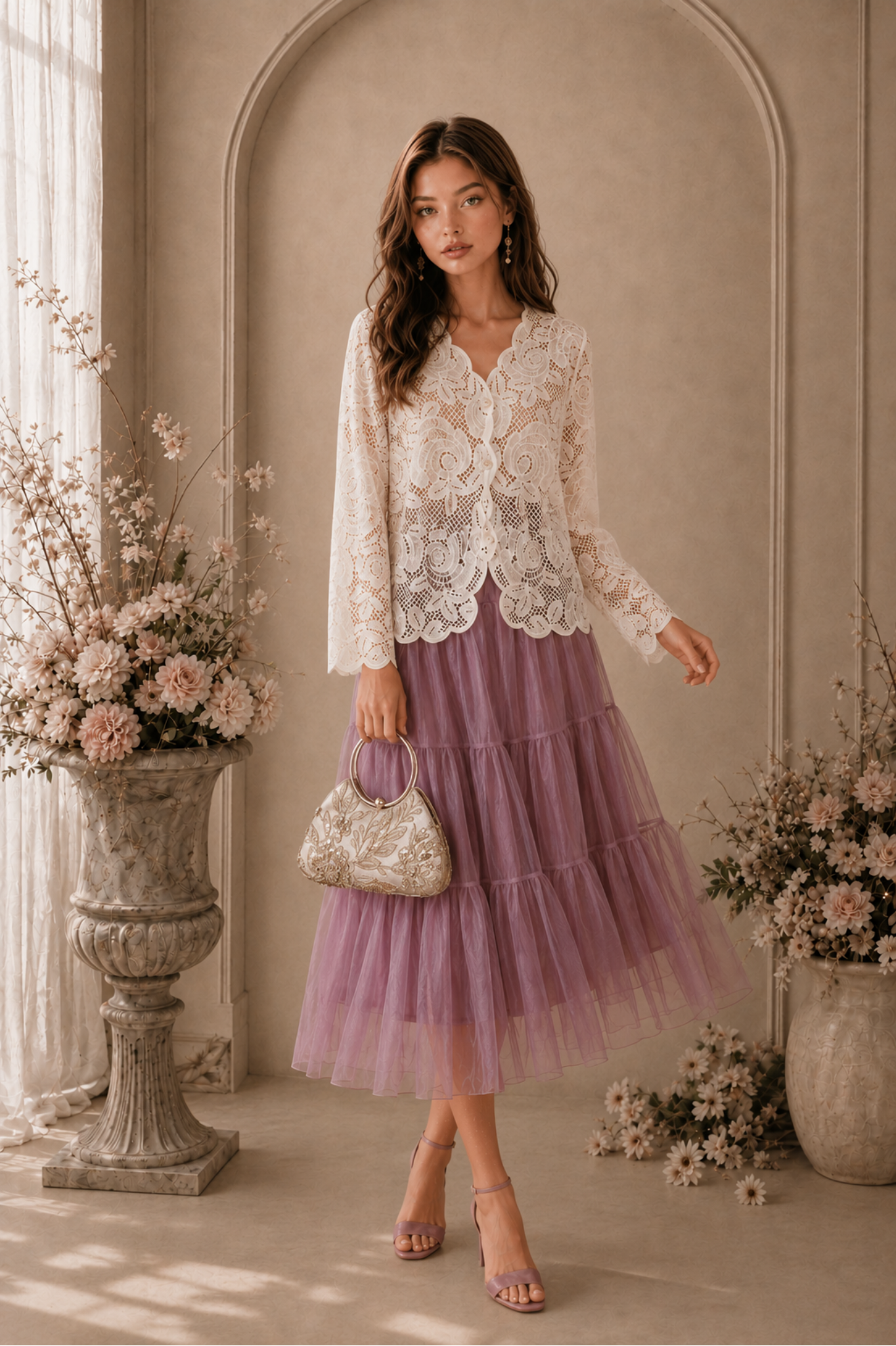 SOMERSET BAY - LONG SLEEVE LACE BLOUSE