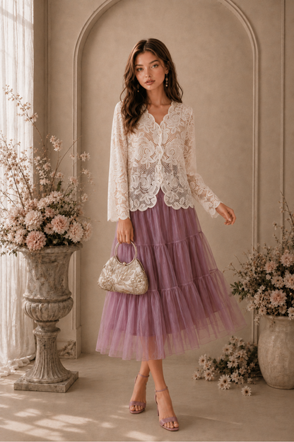SOMERSET BAY - LONG SLEEVE LACE BLOUSE