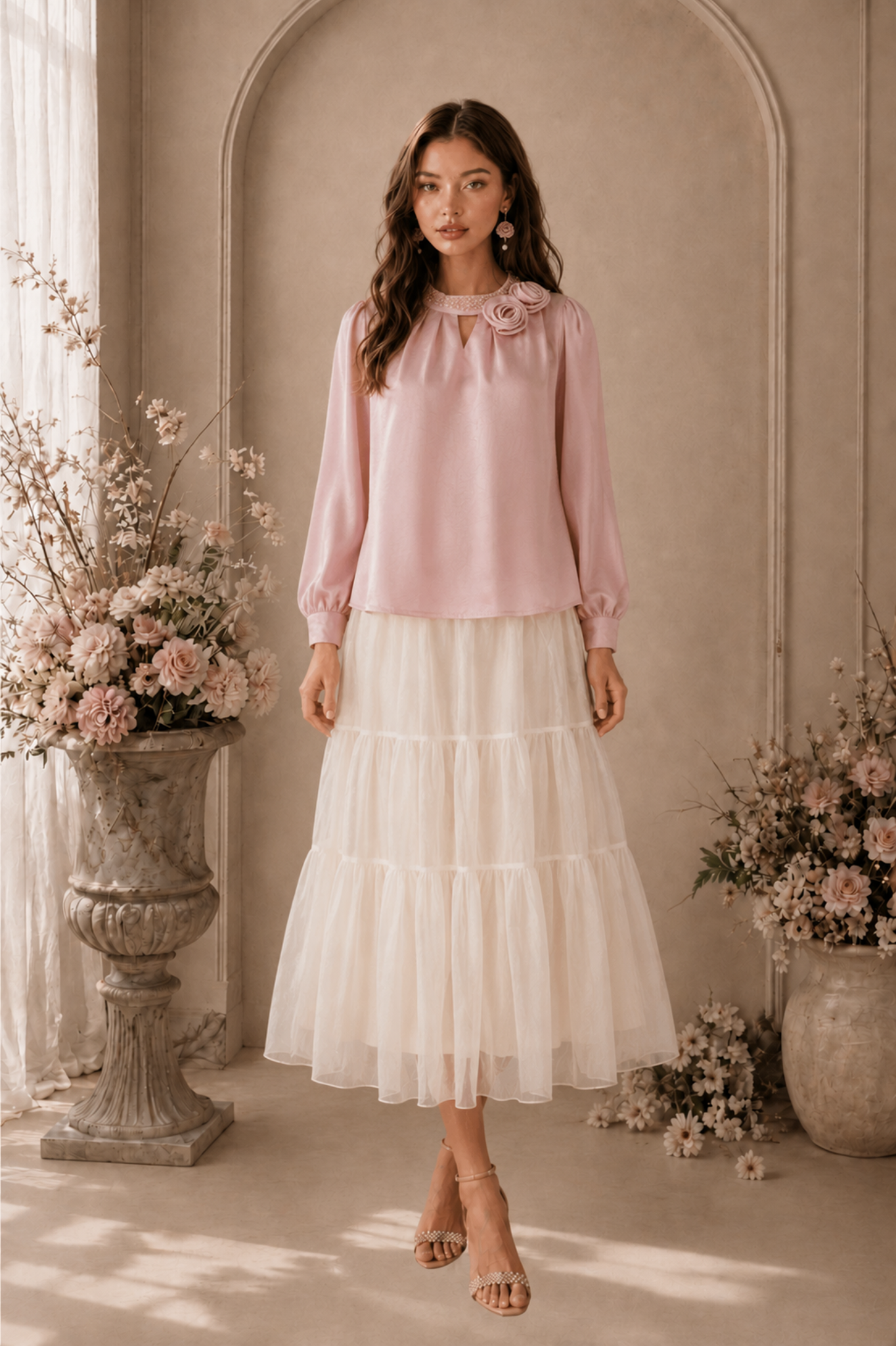 SOMERSET BAY - LONG SLEEVE SILKY BLOUSE
