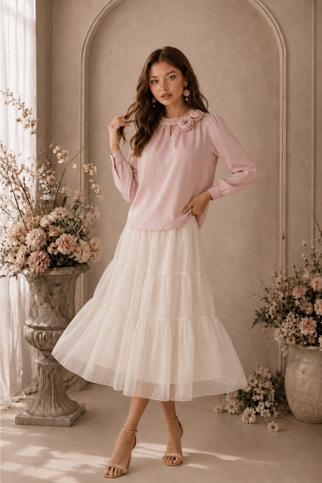 SOMERSET BAY - LONG SLEEVE SILKY BLOUSE