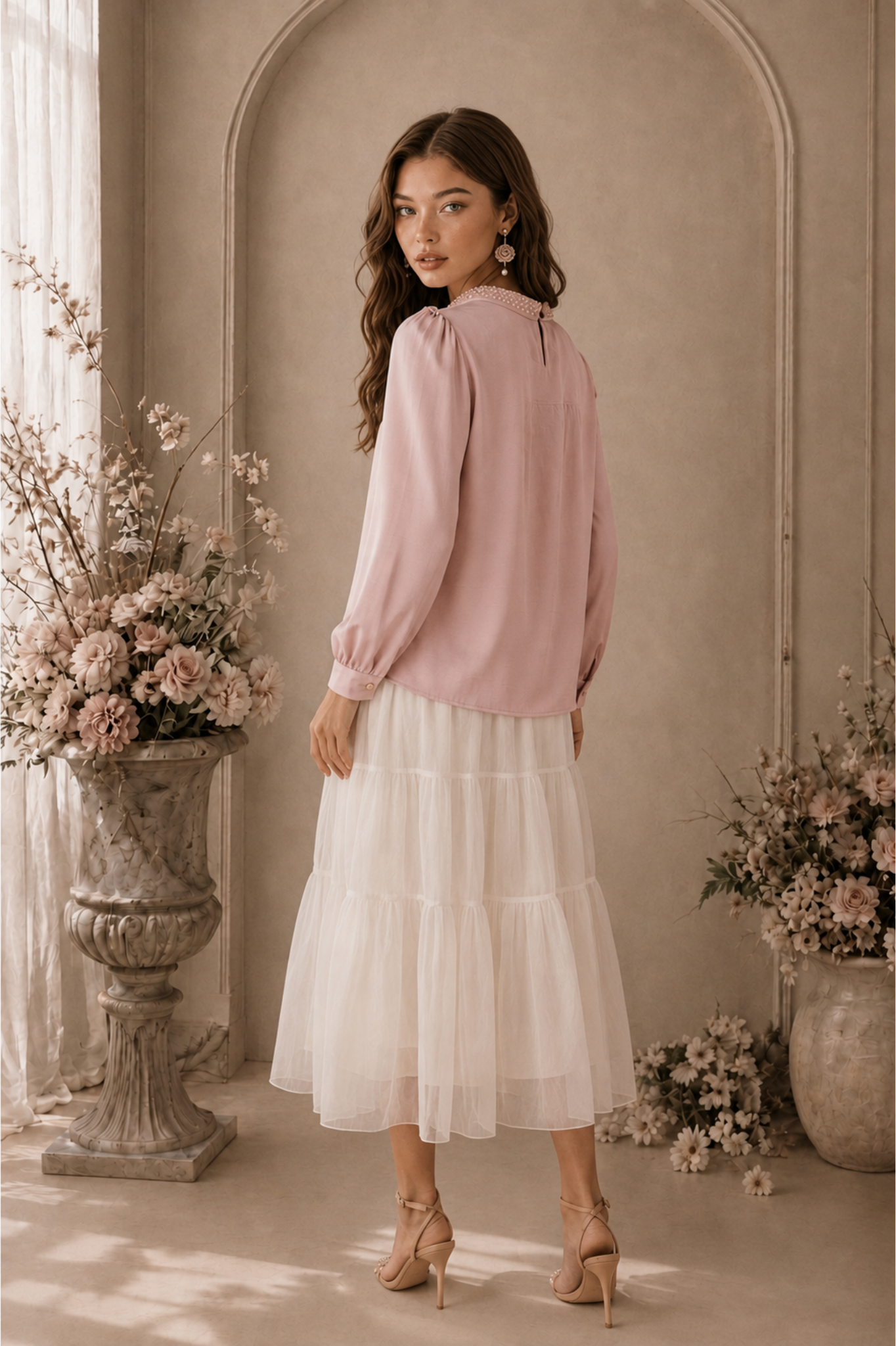 SOMERSET BAY - LONG SLEEVE SILKY BLOUSE