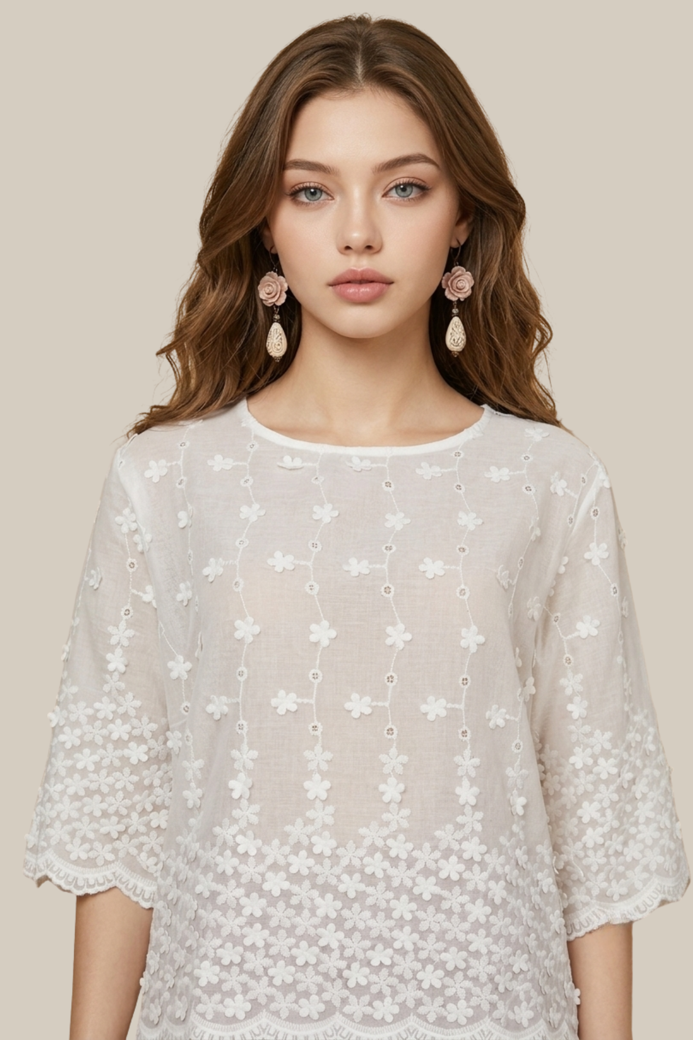 SOMERSET BAY - LONG SLEEVE EMBROIDERED BLOUSE