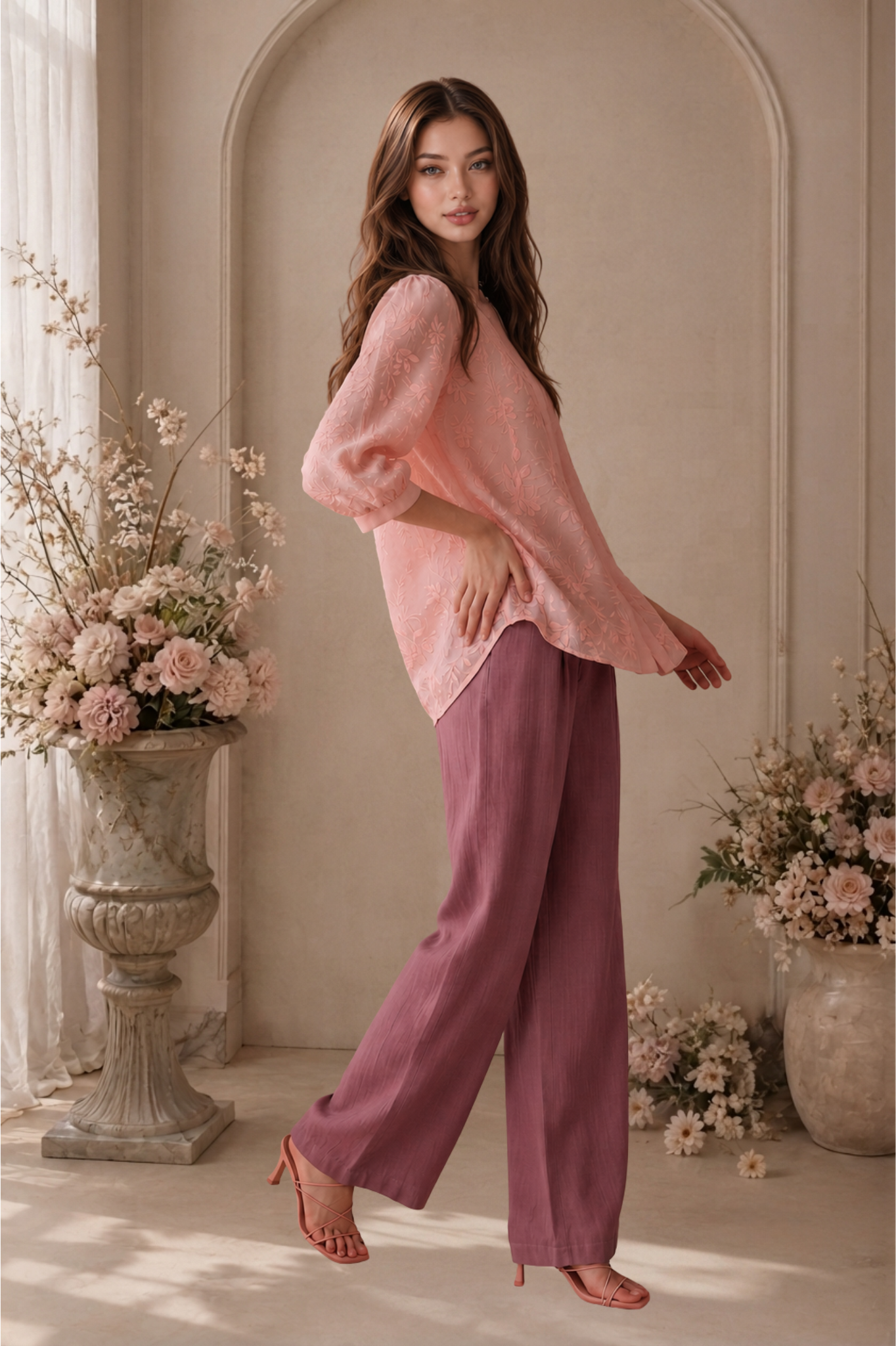 SOMERSET BAY - LONG SLEEVE EMBROIDERED BLOUSE