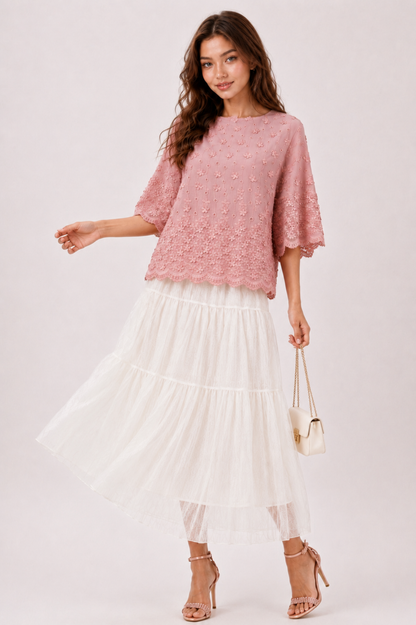 SOMERSET BAY - LONG SLEEVE EMBROIDERED BLOUSE