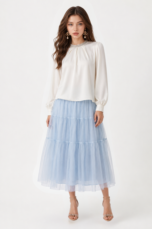 SOMERSET BAY - LONG SLEEVE SILKY BLOUSE