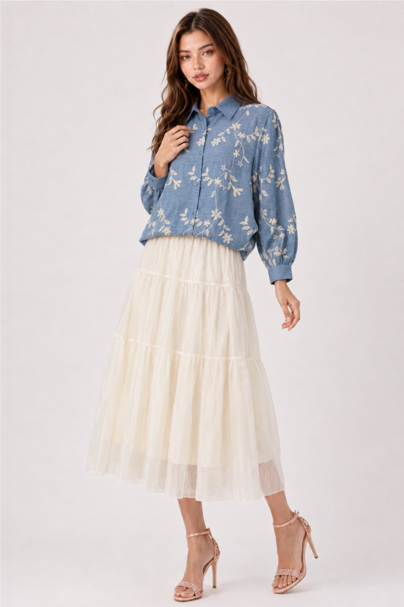 SOMERSET BAY - LONG SLEEVE EMBROIDERED BLOUSE