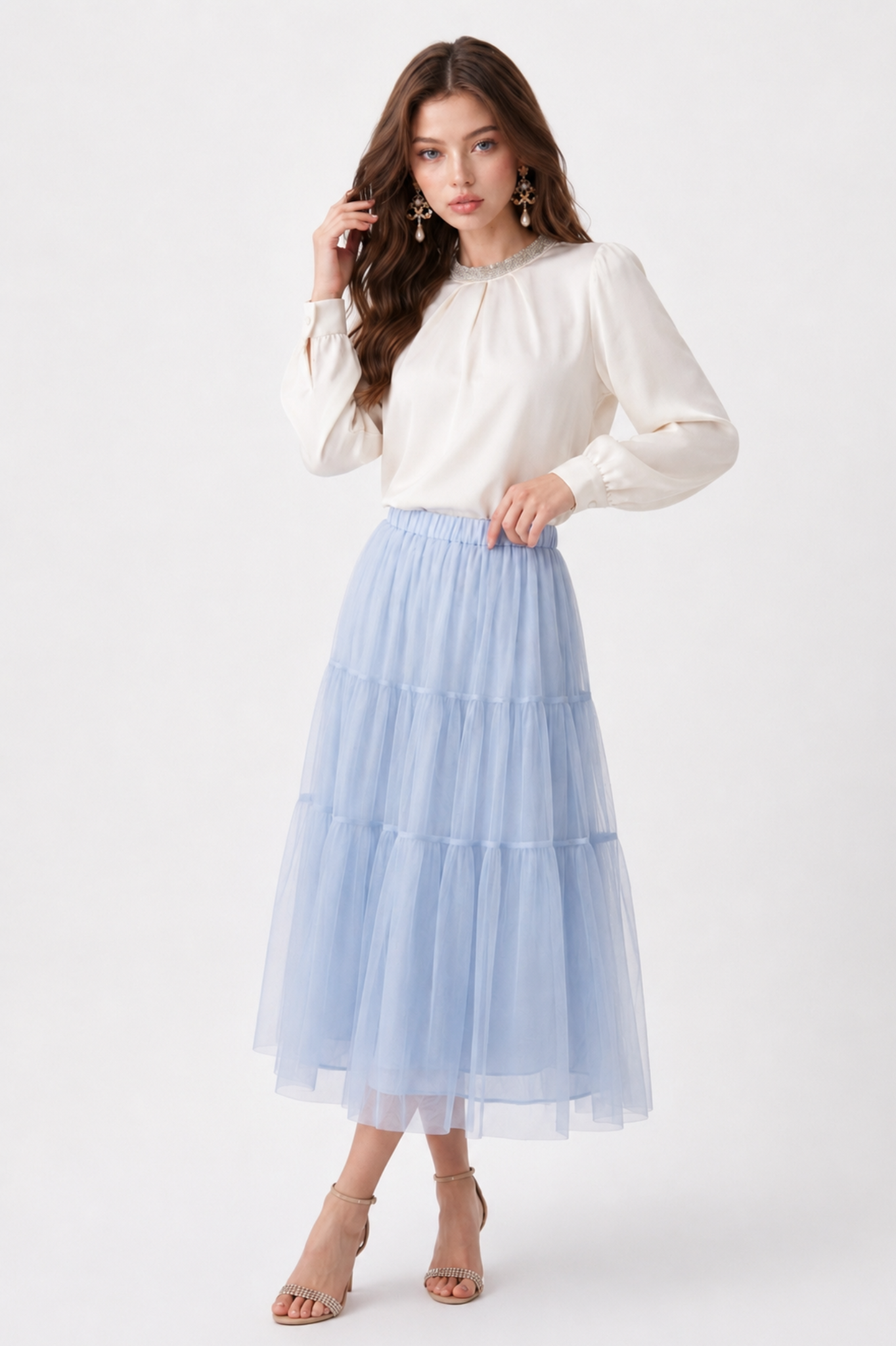 SOMERSET BAY - LONG SLEEVE SILKY BLOUSE