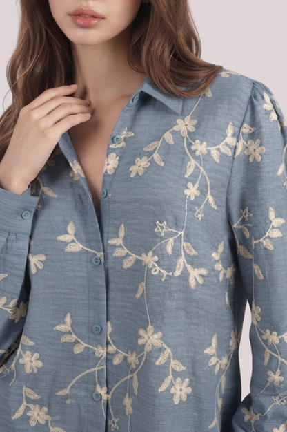 SOMERSET BAY - LONG SLEEVE EMBROIDERED BLOUSE