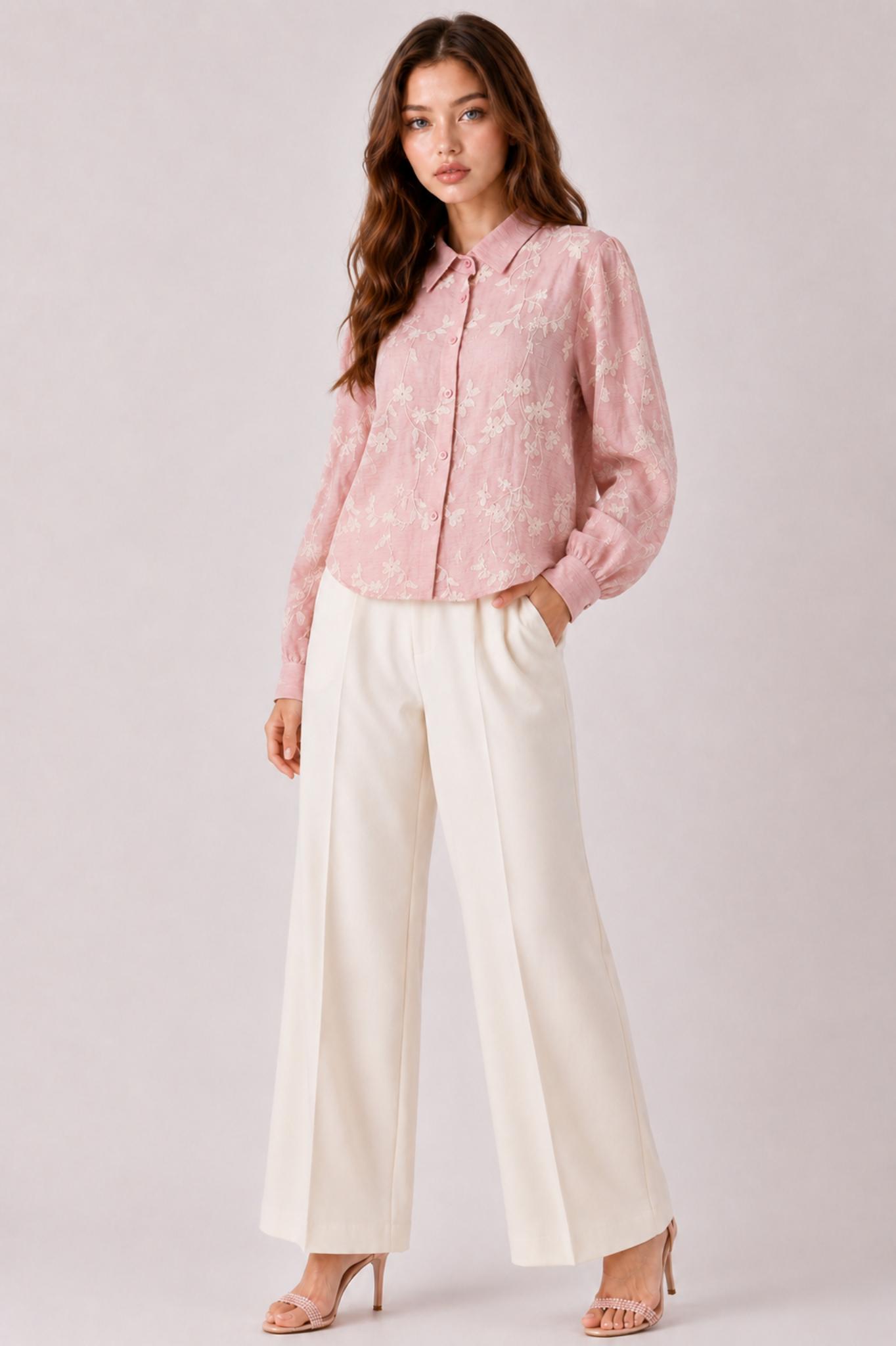 SOMERSET BAY - LONG SLEEVE EMBROIDERED BLOUSE