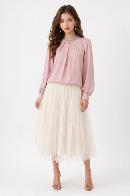 SOMERSET BAY - LONG SLEEVE SILKY BLOUSE