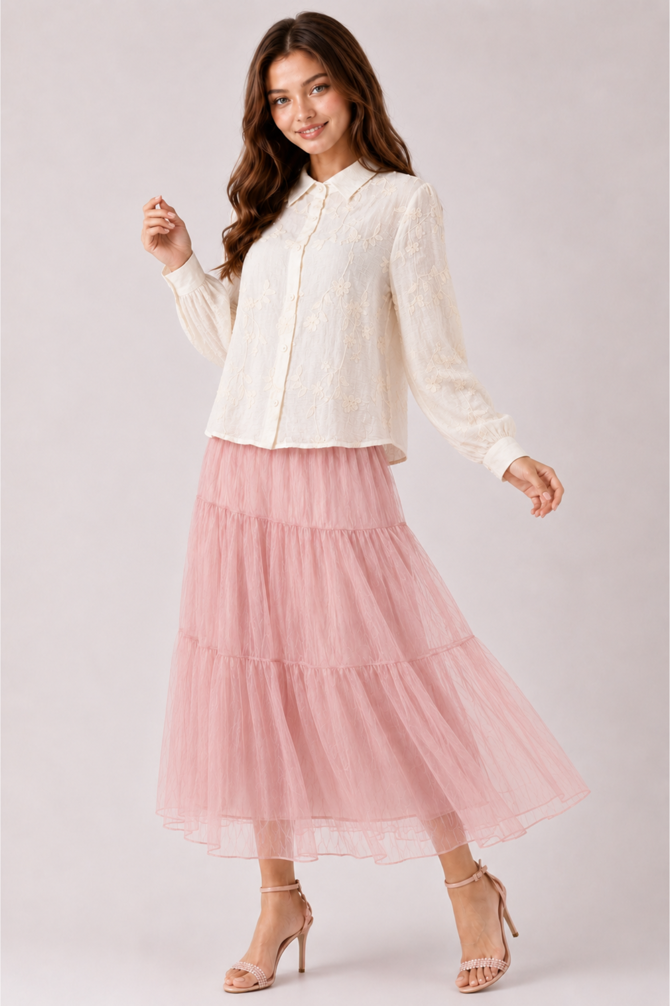 SOMERSET BAY - LONG SLEEVE EMBROIDERED BLOUSE