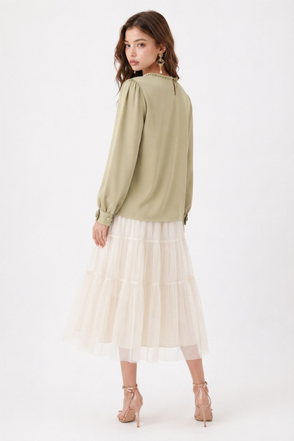 SOMERSET BAY - LONG SLEEVE SILKY BLOUSE