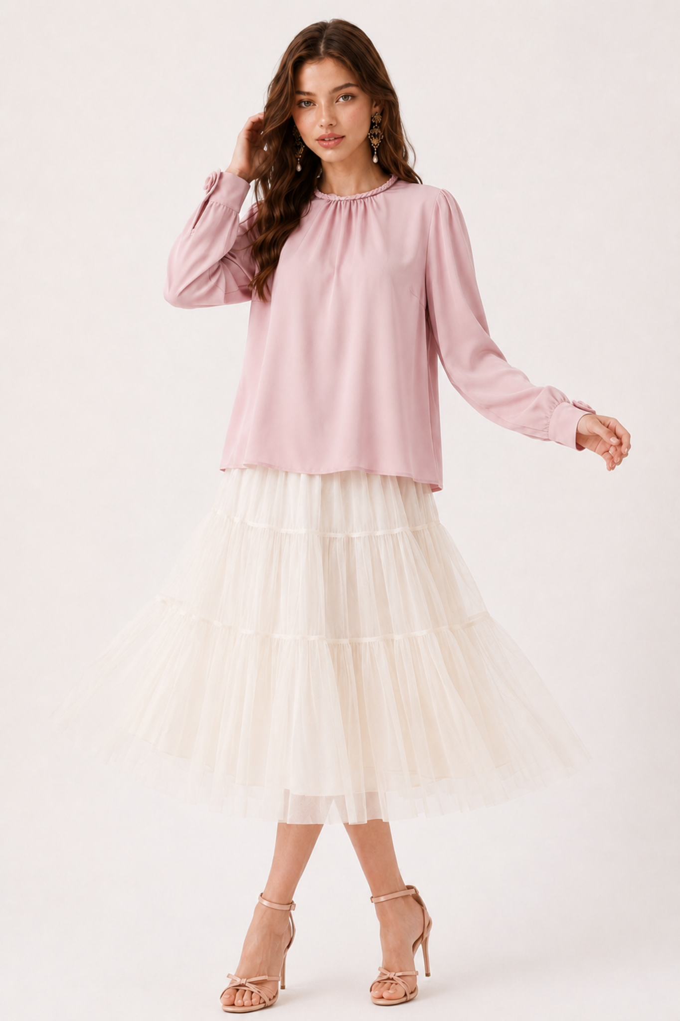 SOMERSET BAY - LONG SLEEVE SILKY BLOUSE