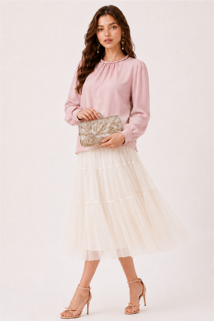SOMERSET BAY - LONG SLEEVE SILKY BLOUSE