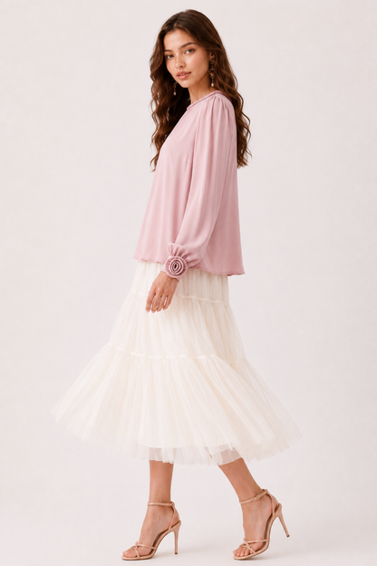 SOMERSET BAY - LONG SLEEVE SILKY BLOUSE