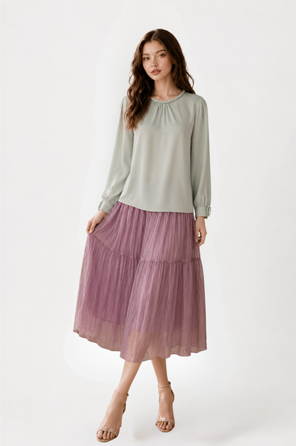SOMERSET BAY - LONG SLEEVE SILKY BLOUSE