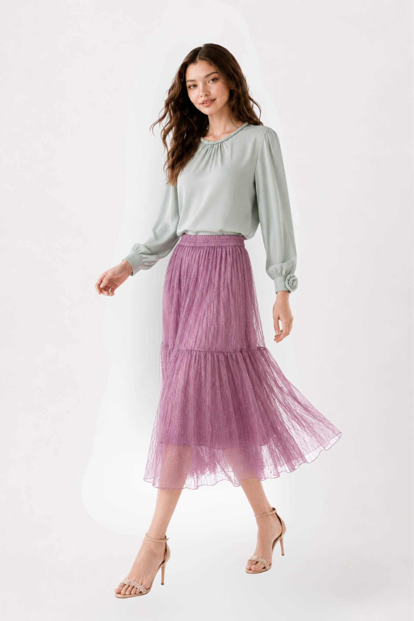 SOMERSET BAY - LONG SLEEVE SILKY BLOUSE