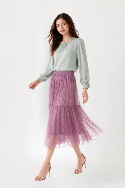 SOMERSET BAY - LONG SLEEVE SILKY BLOUSE