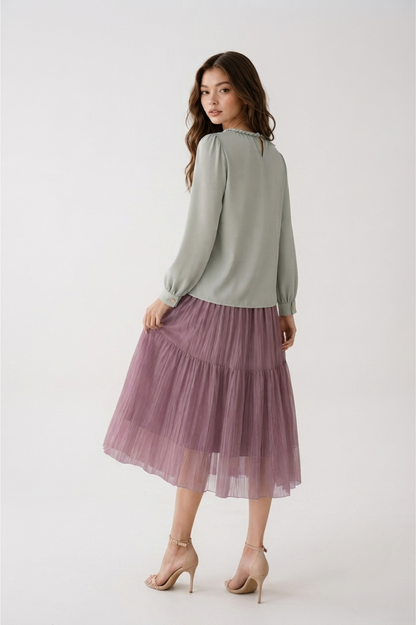 SOMERSET BAY - LONG SLEEVE SILKY BLOUSE
