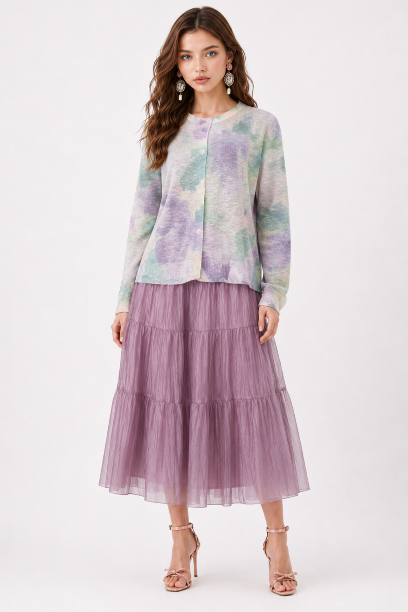 SOMERSET BAY - LONG SLEEVE PRINTED CARDIGAN
