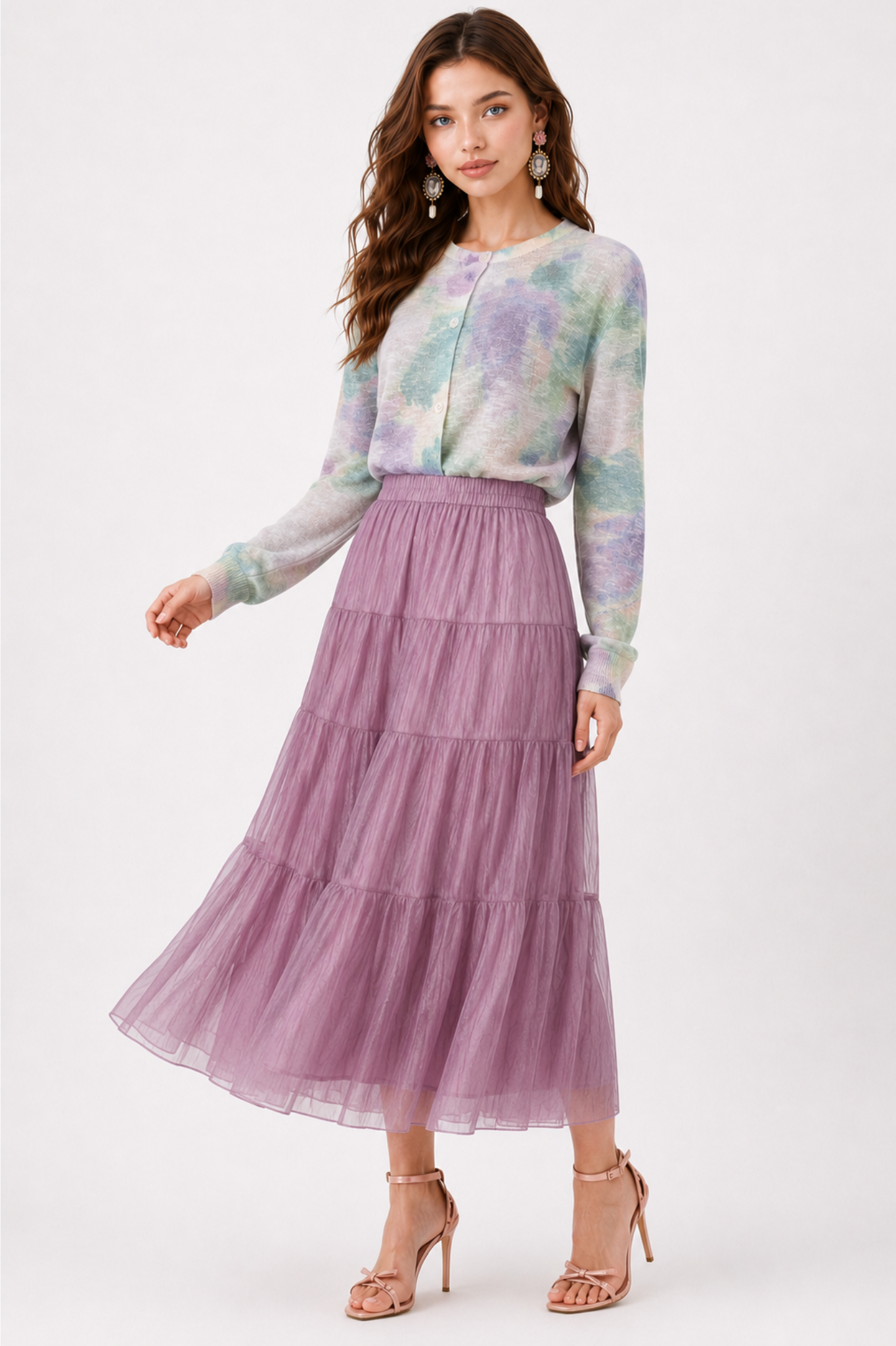 SOMERSET BAY - LONG SLEEVE PRINTED CARDIGAN
