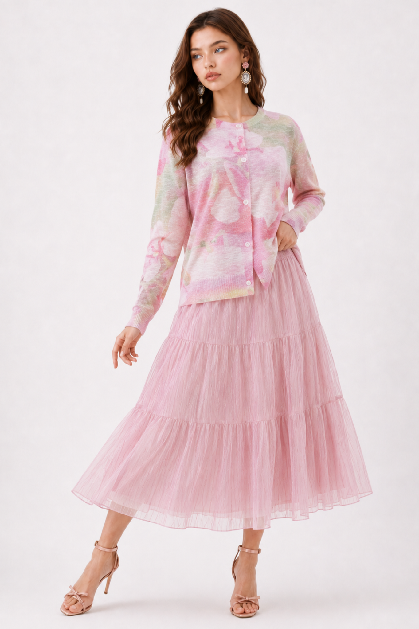 SOMERSET BAY - LONG SLEEVE PRINTED CARDIGAN
