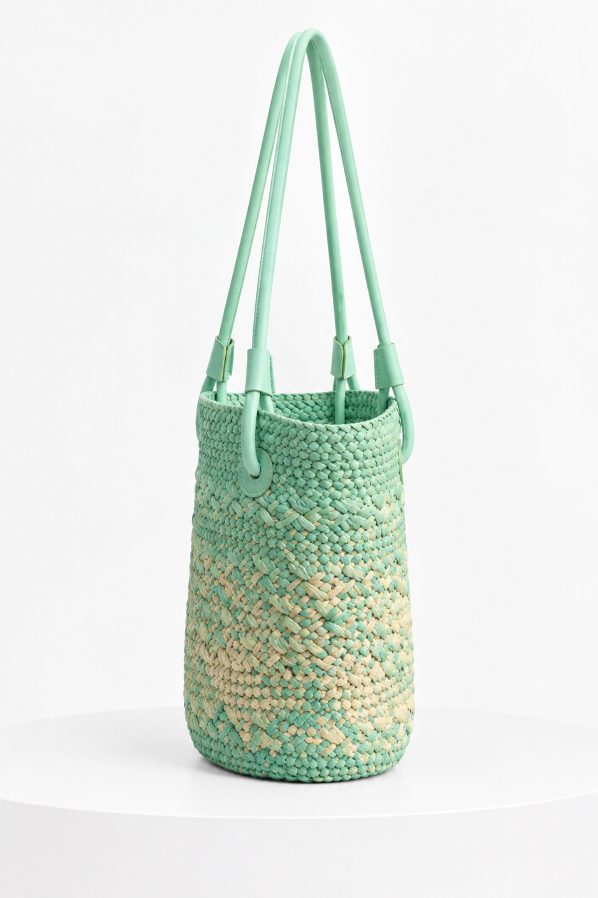 SOMERSET BAY - Seafoam Woven Cyan Straw Tote