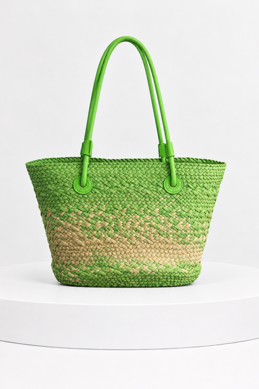 SOMERSET BAY - Meadow Green Woven Straw Tote