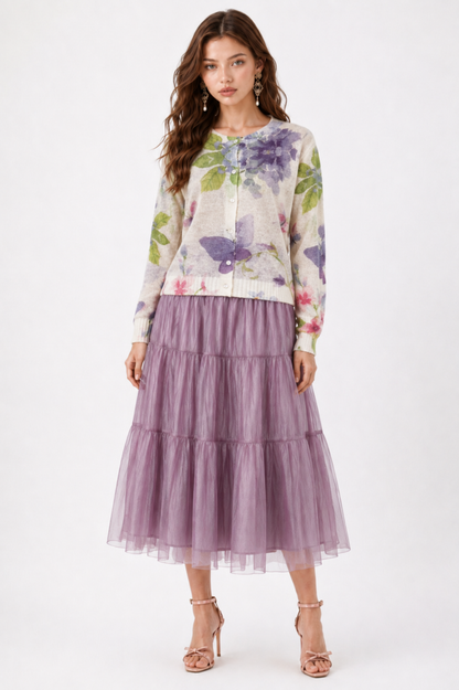 SOMERSET BAY - LONG SLEEVE PRINTED BUTTERFLY CARDIGAN