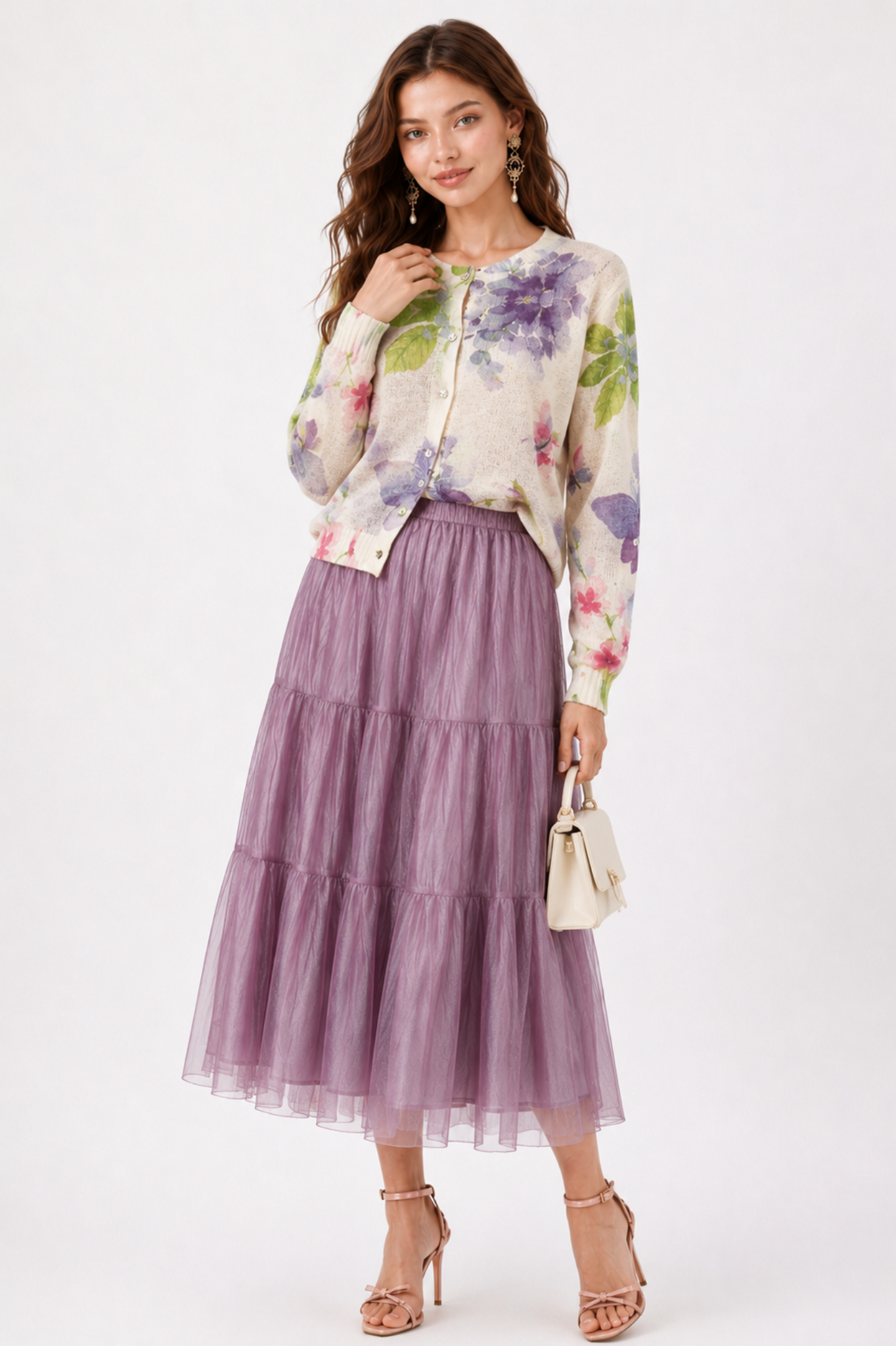 SOMERSET BAY - LONG SLEEVE PRINTED BUTTERFLY CARDIGAN
