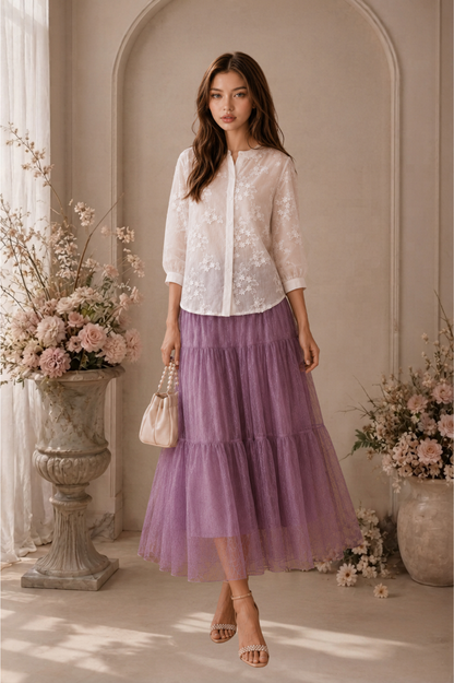 SOMERSET BAY - LONG SLEEVE EMBROIDERED BLOUSE