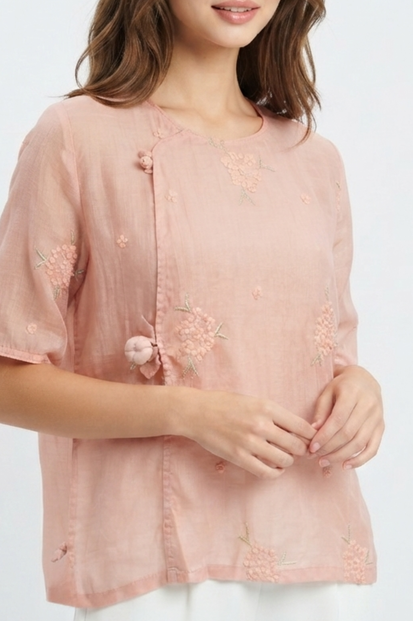 SOMERSET BAY - LINEN EMBROIDERED BLOUSE