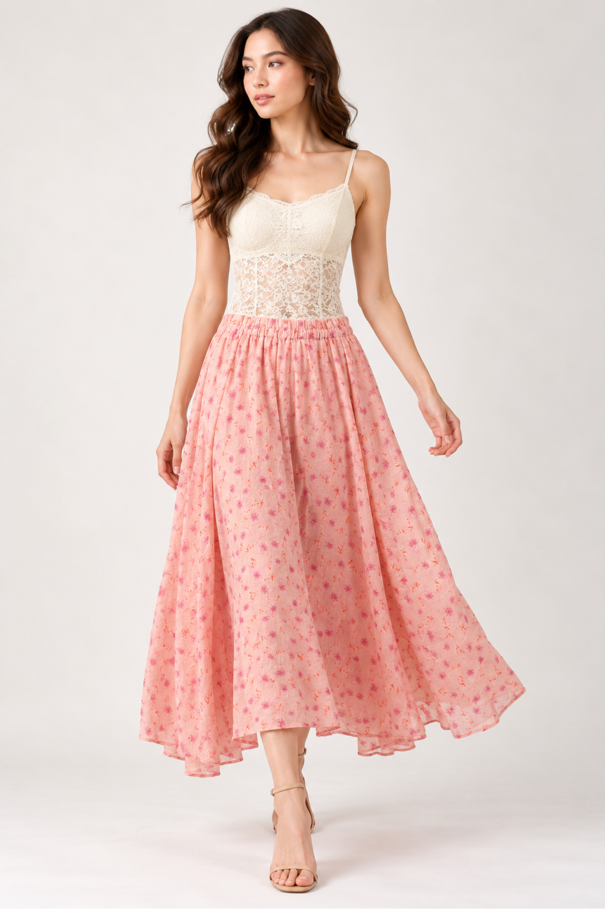 SOMERSET BAY - Floral Linen Flowy Maxi Skirt