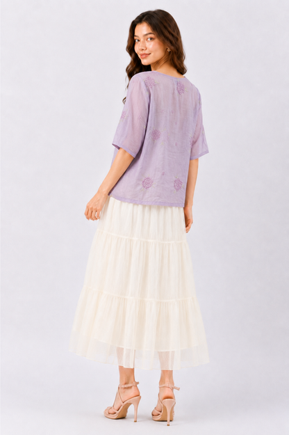 SOMERSET BAY - LINEN EMBROIDERED BLOUSE